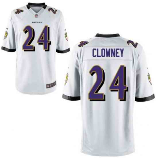 Men Baltimore Ravens Jadeveon Clowney #24 White Vapor Limited Stitched NFL Jersey